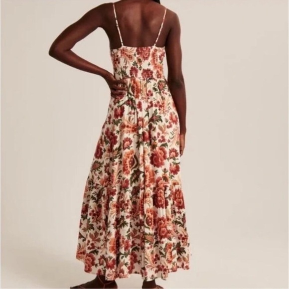Abercrombie & Fitch Linen Blend Floral Button Front Maxi Dress XS Summer Boho - Picture 11 of 11